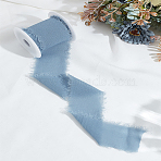 5M Polyester Raw Edged Ribbon, for Crafts Wedding Gift Wrapping, with Plastic Empty Spools, Steel Blue, 1-5/8 inch(40mm), about 5.47 Yards(5m)/Set(OCOR-LP0004-26)