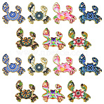 35Pcs 7 Styles Printed Alloy Pendants, Crab Charm, Light Gold, Mixed Color, 19.5x20x1.5mm, Hole: 0.6mm, 5pcs/style(ENAM-CJ0005-97)