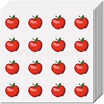 8 Sheets Plastic Waterproof Self-Adhesive Picture Stickers, Round Dot Cartoon Decals for Kid's Art Craft, Apple, 150x150mm, Sticker: 25mm(DIY-WH0428-116)