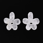 Natural Quartz Crystal Pendants, Rock Crystal Flower Charms, 34~35x29.5~31x6~7mm, Hole: 5mm(G-T142-44B)