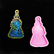 Mother's Day Mother Hug Baby Silicone Statue Pendant Molds, for Portrait Sculpture UV Resin, Epoxy Resin Jewelry Making, Flamingo, 74x45x7mm, Hole: 3.5mm, Inner Diameter: 69.5x40.5mm(AJEW-M221-03A)