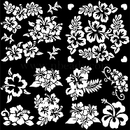 4Pcs 4 Styles PET Waterproof Self-adhesive Car Stickers, Reflective Decals for Car, Motorcycle Decoration, White, Flower Pattern, 200x200mm, 1pc/style(DIY-WH0308-225A-005)