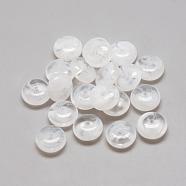 Acrylic Beads, Imitation Gemstone Style, Two Tone Color, Rondelle, Clear & White, 10x5.5mm, Hole: 2mm, about 1460pcs/500g(OACR-Q99B-AD033)