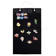 Felt & Plastic Jewelry Bag, with Polyester Cord & Iron Findings, Rectangle, Black, 52x32x0.35cm(ODIS-WH0025-27)