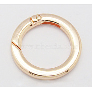 Alloy Spring Gate Rings, O Rings, Rose Gold, 35x5mm, Inner Diameter: 25mm(PALLOY-H246-RG)