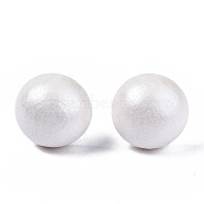 Pearlized Half Round Schima Wood Earrings for Girl Women, Stud Earrings with 316 Surgical Stainless Steel Pins, White, 11x4.5mm, Pin: 0.7mm(EJEW-N048-001-14)