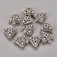 Tibetan Style Alloy Pendants, Hollow Triangle, Antique Silver, 19x17x7mm, Hole: 1.5mm(PALLOY-J716-29AS)