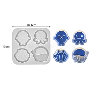 DIY Silicone Quicksand Mold, Resin Casting Molds, Shell Shape, 104x100x11mm(PW-WG31256-01)