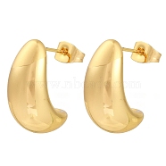 201 Stainless Steel Teardrop Stud Earrings, with 304 Stainless Steel Pin, Golden, 20x8.5mm(EJEW-I309-01A-G)