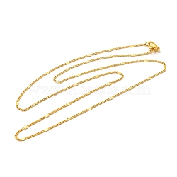 2mm Rack Plating Brass Twisted Chain Necklaces for Women Men, Cadmium Free & Lead Free, 901 Stainless Steel Clasp, Long-Lasting Plated, Real 18K Gold Plated, 23.62 inch(60cm)(MAK-L044-61G)