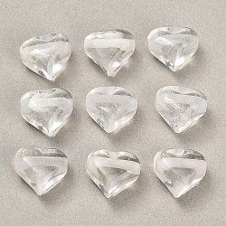 Natural Quartz Crystal Beads, Rock Crystal, Heart, 9~10x10~10.5x7~8mm, Hole: 1.4mm(GG-CBA4A3B-C36-02)