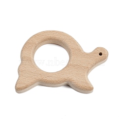 Natural Beech Wooden Baby Teething Toys, Teething Animal Rings for Newborn Toddler Infant, Snail, BurlyWood, 50x74x10mm, Hole: 3mm and 28mm(WOOD-U003-11)