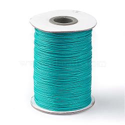 Korean Waxed Polyester Cord, Dark Turquoise, 1mm, about 85yards/roll(YC1.0MM-A141)