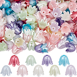 500Pcs Spray Paint ABS Plastic Imitation Pearl Beads, Flower, Mixed Color, 10x11x8.5mm, Hole: 1.4mm, 500pcs/set(TACR-SC0001-33)