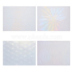 4Pcs 4 Styles Silicone Pads, Holographic Inlay Resin Mold, Rectangle, WhiteSmoke, 20x15x1mm, 1pc/style(FIND-OC0003-04)