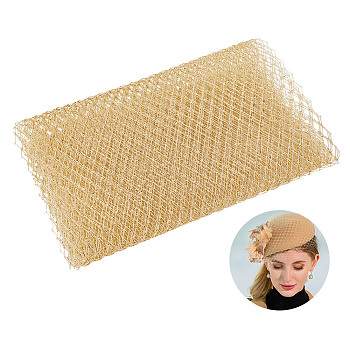 Polyester Mesh Fabric, for DIY Veils Hats Fascinators, Goldenrod, 26x0.05cm, about 3m/board