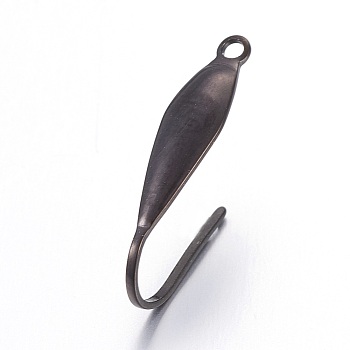 Stainless Steel Earring Hooks, with Vertical Loop, Electrophoresis Black, 20.5x10.5x4.5mm, Hole: 1.4mm, 22 Gauge, Pin: 0.6mm