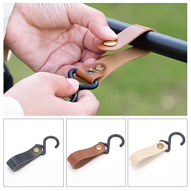 Gorgecraft 3Pcs 3 Colors PU Leather with Plastic Carabiners Hanger Buckle Hook(AJEW-GF0003-89)-4