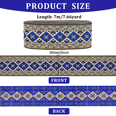 Ethnic Style Embroidery Polyester Ribbons(OCOR-WH0060-56B)-2