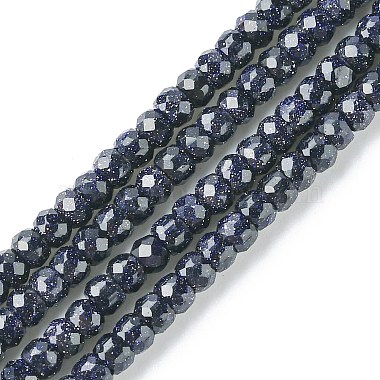 Rondelle Blue Goldstone Beads