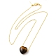 Natural Tiger Eye Heart Pendant Necklace with Golden Alloy Cable Chains(NJEW-G116-01B)-2