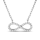 TINYSAND 925 Sterling Silver Rhinestone Infinity Pendant Necklaces(TS-N143-S-173)-1