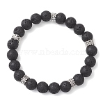 Natural Lava Rock Beads Bracelets, Stretch Bracelets for Women, Round, Bead: 8.8mm, Inner Diameter: 1.97 inch(5cm)(BJEW-JB13066)