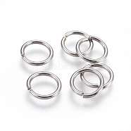 Tarnish Resistant 304 Stainless Steel Open Jump Rings, Stainless Steel Color, 15 Gauge, 12x1.5mm, Inner Diameter: 9mm, 600pcs/bag(A-STAS-P212-25P-17)