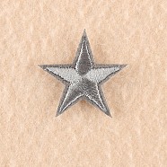 Computerized Embroidery Cloth Iron on/Sew on Patches, Costume Accessories, Appliques, Star, Dark Gray, 3x3cm(DIY-F030-11-14)