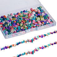 2 Strands Synthetic Turquoise Beads Strands, Colorful Chip, 5~8mm, Hole: 1mm, about 33 inch(84cm)(G-SC0002-50)