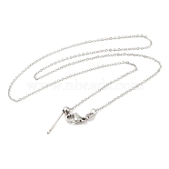 304 Stainless Steel Cable Chain Necklace for Women, for Beadable Necklace Making, Stainless Steel Color, 17.24 inch(43.8cm)(NJEW-G104-06P)