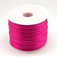 Nylon Thread, Rattail Satin Cord, Medium Violet Red, 1.0mm, about 76.55 yards(70m)/roll(NWIR-R025-1.0mm-129)