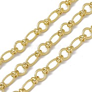 Brass Oval & Ring & Kont Link Chains, with Spool, Unwelded, Long-Lasting Plated, Cadmium Free & Nickel Free & Lead Free, Real 18K Gold Plated, 14x8.5x2mm, 8x8x8mm(CHC-P010-22G)