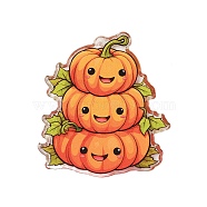 Halloween Theme Opaque Acrylic Pendants, Pumpkin, 41x35.5x1.8mm, Hole: 2.2mm(SACR-S034-01A)