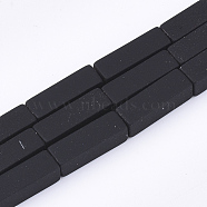 Spray Painted Non-magnetic Synthetic Hematite Beads Strands, Cuboid, Black, 13x4x4mm, Hole: 0.5mm, about 30pcs/strand, 15.7 inch(X-G-T116-10-17)