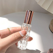 Empty Portable Glass Spray Bottles, with Aluminum Findings, Travel Perfume Container, Rose Gold, 2.2x9cm, Capacity: 10ml(0.34fl. oz)(BOTT-PW0011-62A)