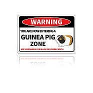 UV Protected & Waterproof Aluminum Warning Signs, WARNING YOU ARE NOW ENTERING A GUINEA PIG ZONE NOT RESPONSIBLE FOR IN JURY OR POSSIBLE DEATH, Colorful, 30x20cm, Hole: 4mm(AJEW-WH0111-K32)