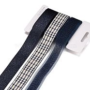 9 Yards 3 Styles Polyester Ribbon, for DIY Handmade Craft, Hair Bowknots and Gift Decoration, Dark Blue Color Palette, Midnight Blue, 1~1-1/8 inch(25~28mm), about 3 yards/style(SRIB-A014-F02)