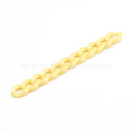 Handmade Opaque Acrylic Curb Chains, Twisted Link Chain, Yellow, 23x16.5x4mm, about 39.37 inch(1m)/strand(AJEW-JB00925-04)