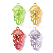 Electroplate Transparent UV Plating Acrylic Pendants, Iridescent, Grape Charms, Mixed Color, 44x26.5x15.5mm, Hole: 3mm(OACR-I014-26)