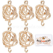 Brass Connector Charms, Flower, Real 18K Gold Plated, 15.5x10x2mm, Hole: 1mm, 20pcs/box(KK-BBC0003-32)
