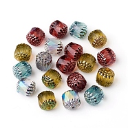 Electroplated Czech Glass Beads, Cathedral Beads, Retro Style, Faceted, Oval, Mixed Color, 10.5x10mm, Hole: 1mm, about 120pcs/bag(GLAA-G077-28A)