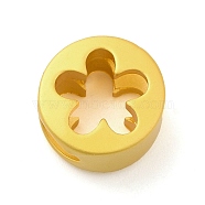 Zinc Alloy Beads, Matte Gold Color, Flat Round, Flower, 11.5x12x7mm, Hole: 3.7x6mm(PALLOY-I219-02D)
