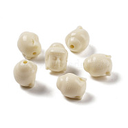 Opaque Acrylic Beads, Buddha, Floral White, 14x11x12mm, Hole: 2mm(MACR-K358-23)