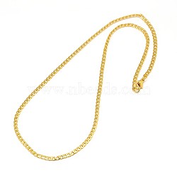 304 Stainless Steel Curb Chain/Twisted Chain Necklace Making, with Lobster Claw Clasps, Golden, 17 inch~18 inch(43.2cm~45.7cm), 3mm(X-STAS-A028-N108G)