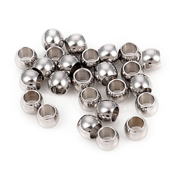 Non-Tarnish 201 Stainless Steel Spacer Beads, Rondelle, Stainless Steel Color, 4x3mm, Hole: 2.5mm(STAS-L244-24B-P)