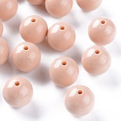 Opaque Acrylic Beads, Round, PeachPuff, 20x19mm, Hole: 3mm, about 111pcs/500g(MACR-S370-C20mm-34)