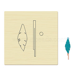 Wood Cutting Dies, with Steel, for DIY Scrapbooking/Photo Album, Decorative Embossing DIY Paper Card, Feather Pattern, 15x15cm(DIY-WH0178-059)