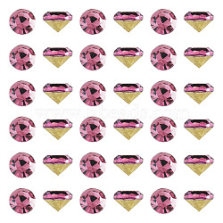 1 Bag Pointed Back Glass Rhinestone Cabochons, Back Plated, Faceted, Diamond, Light Rose, 3mm, about 1440pcs/bag(RGLA-TADJ0001-01B-02)