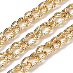 Oxidation Aluminum Rope Chain, Unwelded, with Spool, Golden, 16x9x1.5mm, about 98.43 Feet(30m)/Roll(CHA-E003-11G)